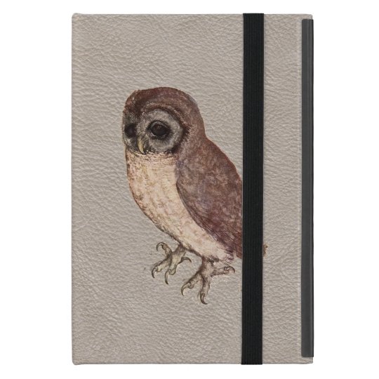Little Owl iPad mini Case in Faux White Leather