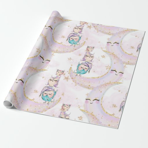 Image of Little Owl Sleeping Pattern 11 Wrapping Paper
