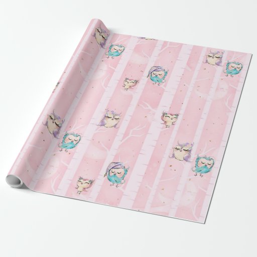 Image of Little Owl Sleeping Pattern 9 Wrapping Paper