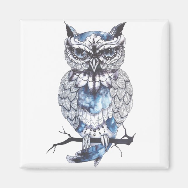 Little Owl Tattoo Flash Idea Cartoon Owl Magnet (Front)