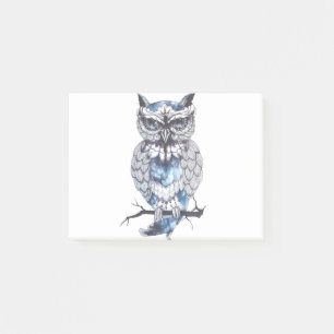 Little Owl Tattoo Flash Idea Cartoon Owl Post-it Notes