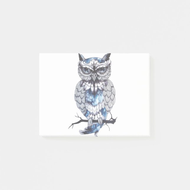 Little Owl Tattoo Flash Idea Cartoon Owl Post-it Notes (Front)