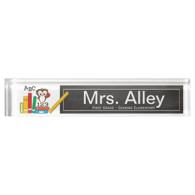 Little Owl | Teacher Name Plate (Front)