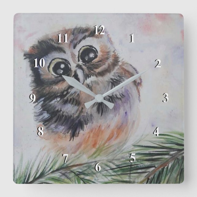 Little Owl Wall Clock (Front)