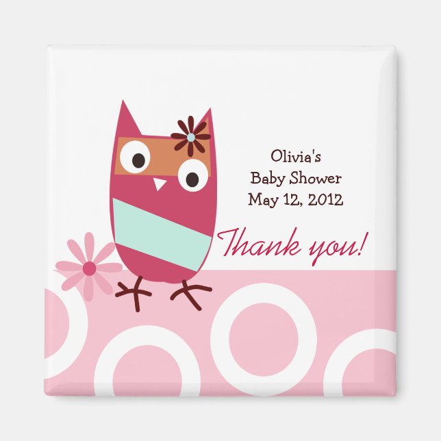 Little Owls Trendy Favour Magnet (Front)