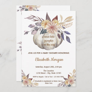 Little Pampkin, Flowers Baby Shower Invitation