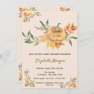 Little Pampkin, Leaves Baby Shower Invitation