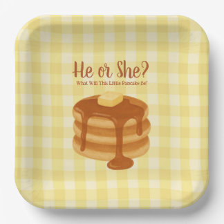 Little Pancake Brunch Theme Gender Reveal Paper Plate
