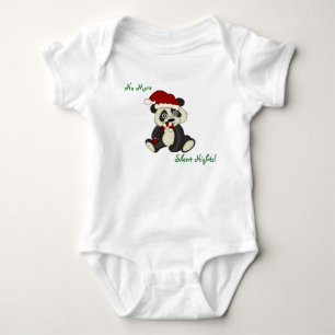 Little Panda Bear Christmas Baby Bodysuit