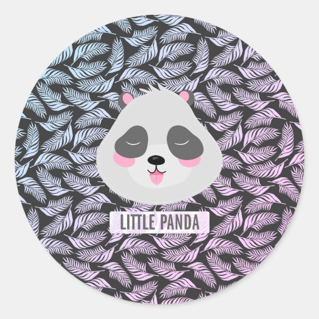 Little panda classic round sticker (Front)