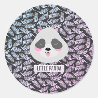 Little panda classic round sticker