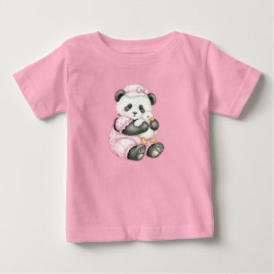 Little panda in a pink jumpsuit by Natasha Us