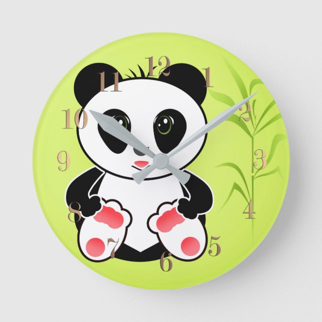 Little Panda Round Clock (Front)
