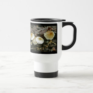 Little Parasols Mushrooms on Log Travel Mug