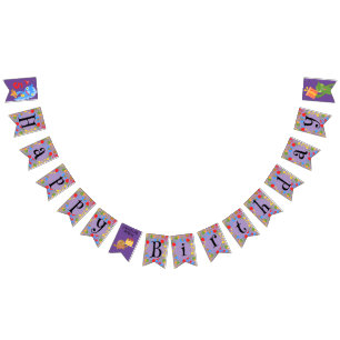 Little Party Monster and confetti Birthday Party Bunting