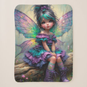 Little pastel themed fairy sherpa blanket