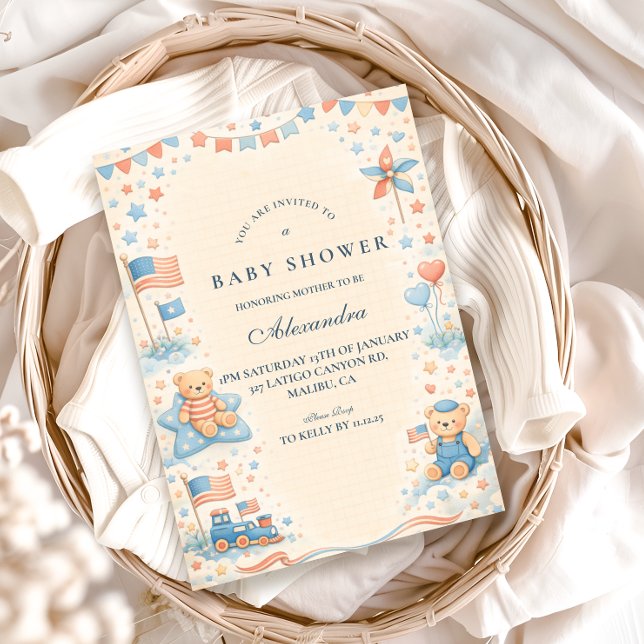 Little Patriot Welcome Baby Shower Invitation (Creator Uploaded)
