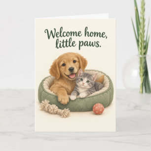 Little Paws Welcome Home Pet Adoption Card