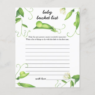 Little pea baby shower - Baby bucket list