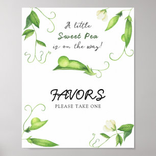 Little Pea Baby shower Favours Poster