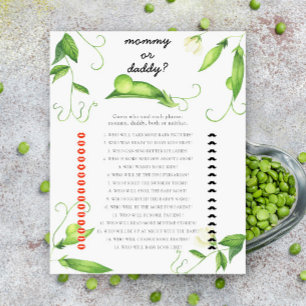 Little pea - mummy or daddy baby shower game