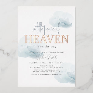 Little Peace of Heaven Blue Cloud Boy Baby Shower