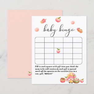 Little peach baby shower bingo game Paper Sheet