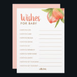 Little Peach Baby Shower Wishes For Advice Cards<br><div class="desc">Little Peach Is On The Way!
Little Peach Baby Shower Wishes For Advice Cards</div>