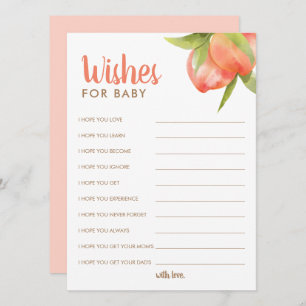 Little Peach Baby Shower Wishes For Advice Cards