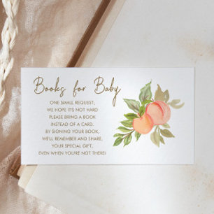 Little Peach Fruit Baby Shower Books for Baby Enclosure Card