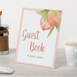 Little Peach Girl Baby Shower Guestbook Sign
