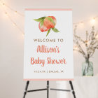 Little Peach Girl Baby Shower Welcome Poster