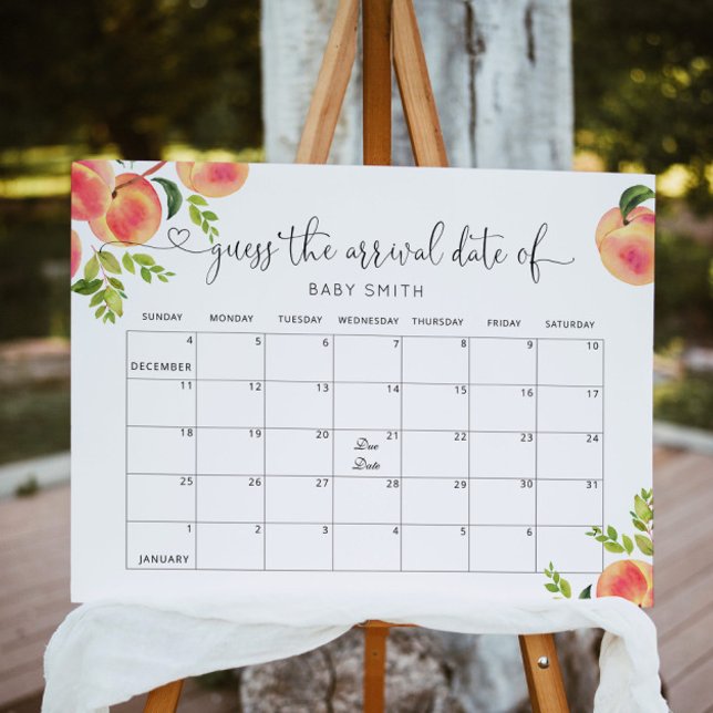 Little peach Guess the due Date calendar Poster (Creator Uploaded)