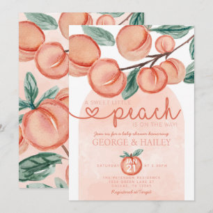 Little Peach is On the Way Baby Shower Invitation