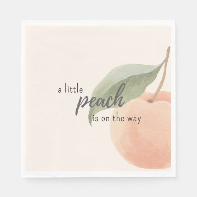 Little Peach is on the Way Baby Shower  Napkin (Front)