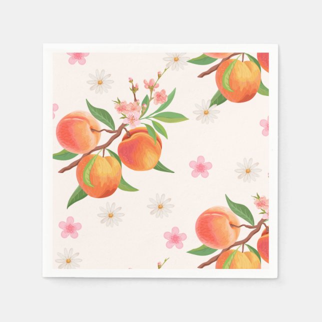 Little Peach Is On The Way Baby Shower  Napkin (Front)