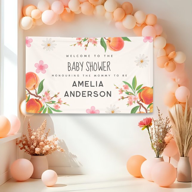 Little Peach On The Way Baby Shower Welcome Sign (Creator Uploaded)