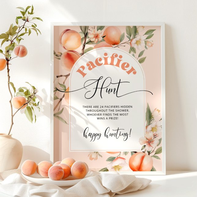 Little peach Pacifier hunt baby shower game Poster (Creator Uploaded)