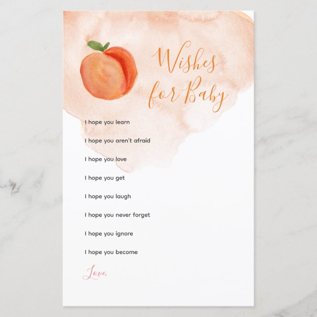 Little Peach Summer Wishes for Baby Card (Front)