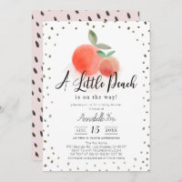Little Peach Watercolor White Baby Shower