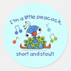 Little Peacock Short and Stout Classic Round Sticker