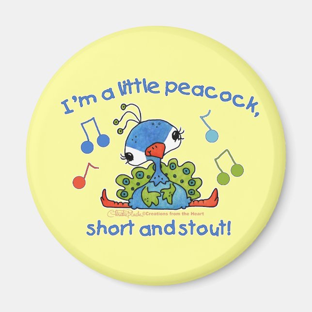 Little Peacock Short and Stout Magnet (Front)