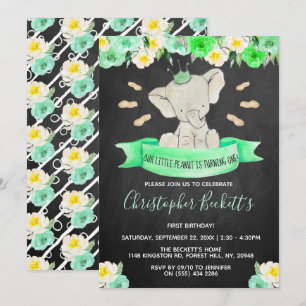 Little Peanut 1st Birthday Invitation