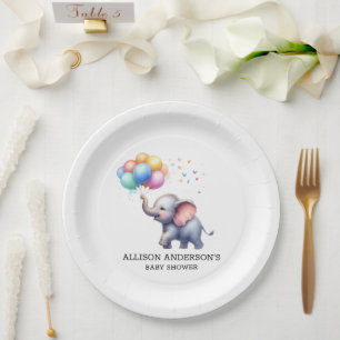 Little peanut baby elephant baby shower paper plate