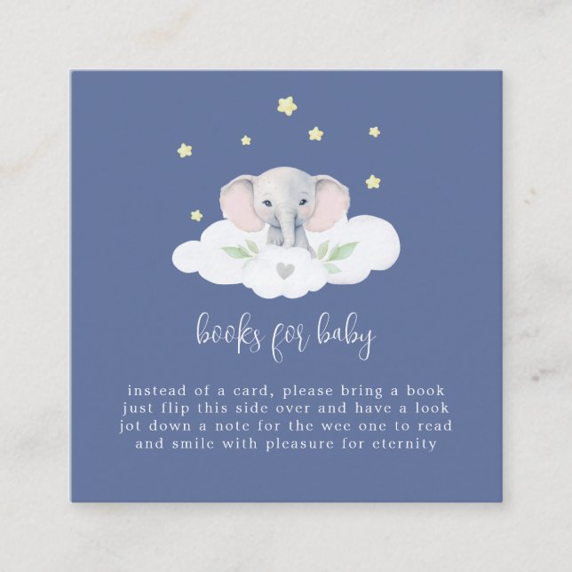 Little Peanut Baby Shower Books for Baby Blue Enclosure Card (Front)