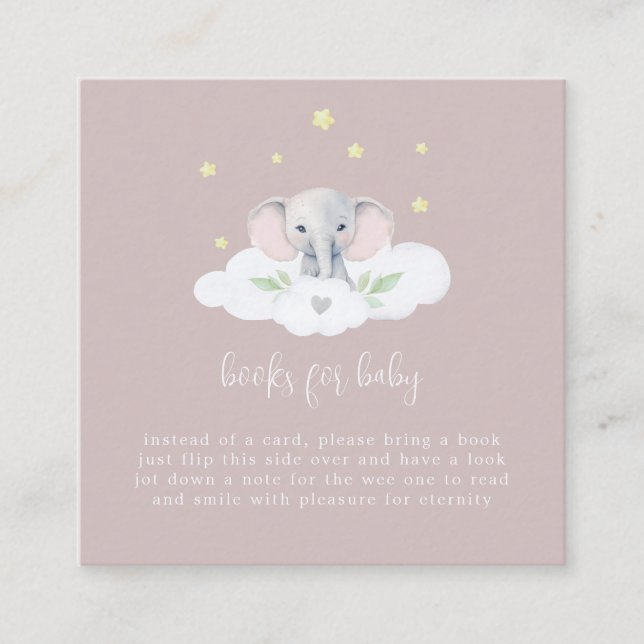 Little Peanut Baby Shower Books for Baby Pink Enclosure Card (Front)