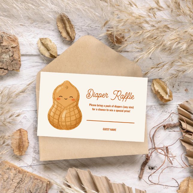 Little Peanut Baby Shower Diaper Raffle Tickets Enclosure Card (Creator Uploaded)