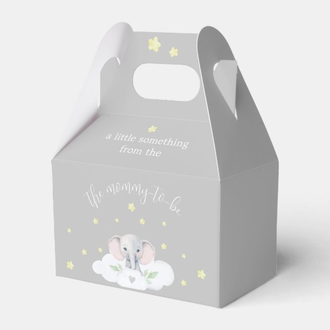 Little Peanut Baby Shower Gender Neutral Elephant Favour Box (Front Side)