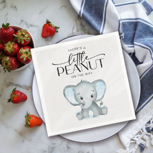 Little Peanut Blue Elephant Baby Shower Napkin