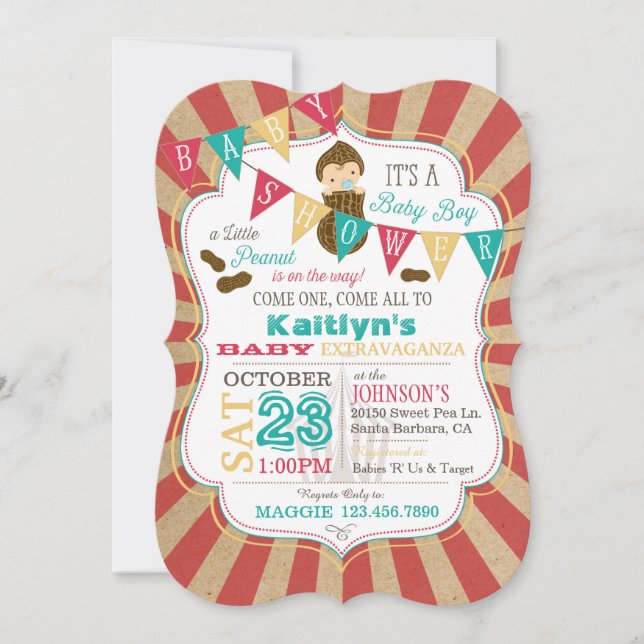 Little Peanut Carnival Baby Shower Invitation (Front)